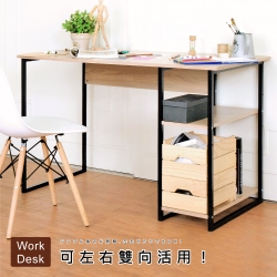 《HOPMA》工業風單邊層架工作桌 台灣製造 書桌